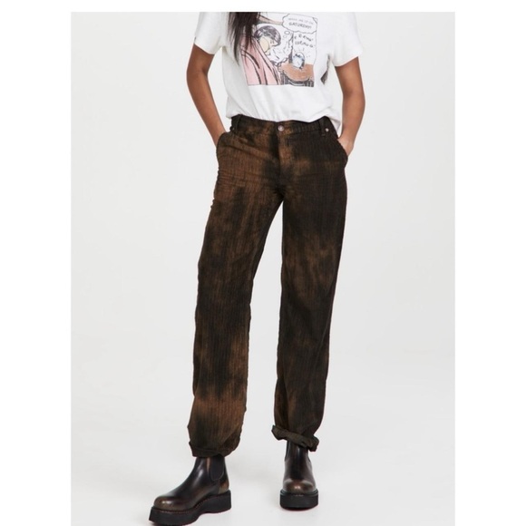 $128 We The Free By Free People Corduroy Acid Wash Pants Sz 28 - Picture 1 of 8